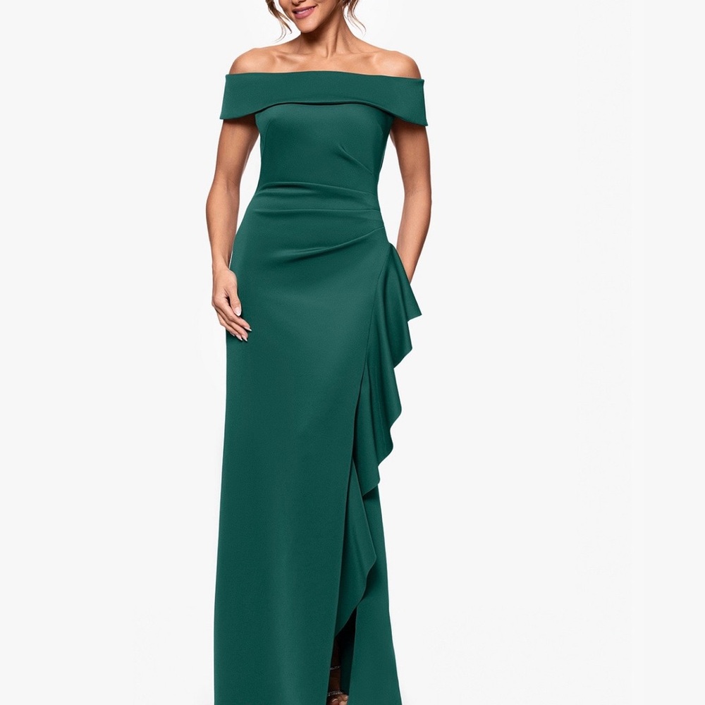 Xscape Strapless Teal Dress